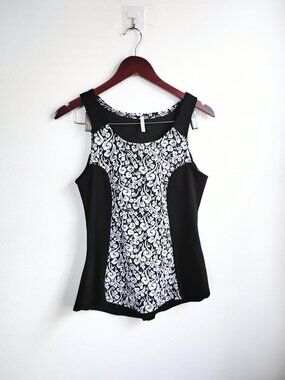 Picky Girl brand black and white patterned tank top